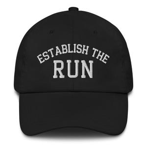 Establish The Runハット、フットボールファン刺繍入りキャップ、試合当日のアパレル、フットボールコーチへのギフト、ファンタジーフットボール