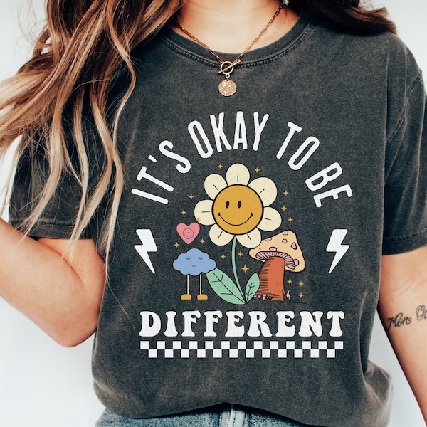 It's Okay To Be Different PNG Files For Sublimation Retro Autism Awareness Kids PNG Trendy Autism Acceptance Design Autism Mom Life PNG