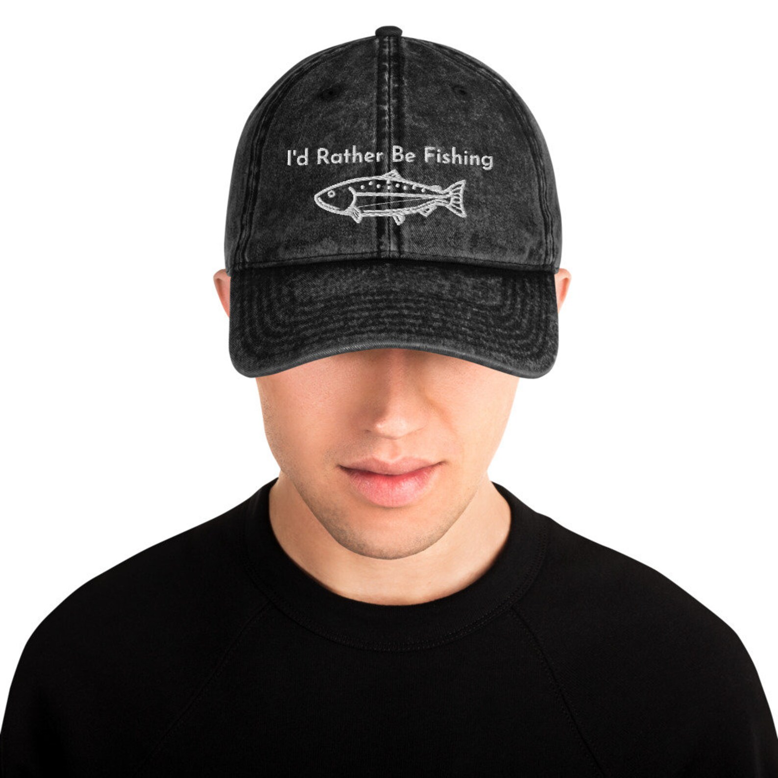 I'd Rather Be Fishing Hat Bass Fishing Hat Funny Fishing Etsy