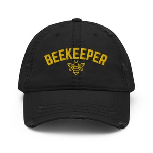Beekeeper Distressed Dad Hat, Save The Bees Hat, Beekeeping Baseball Cap, Beekeeper Gift, Honey Bee Lover