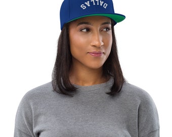 Upside Down Dallas Snapback Hat, Inverted Dallas Embroidered