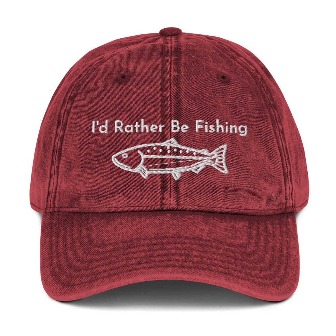 I'd Rather Be Fishing Hat Bass Fishing Hat Funny Fishing Etsy