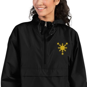 Filipino Sun Rain Jacket, Filipino Champion Windbreaker, Filipino Clothing, Pinoy Pinay, Philippines Pride, Philippines Golden Sun