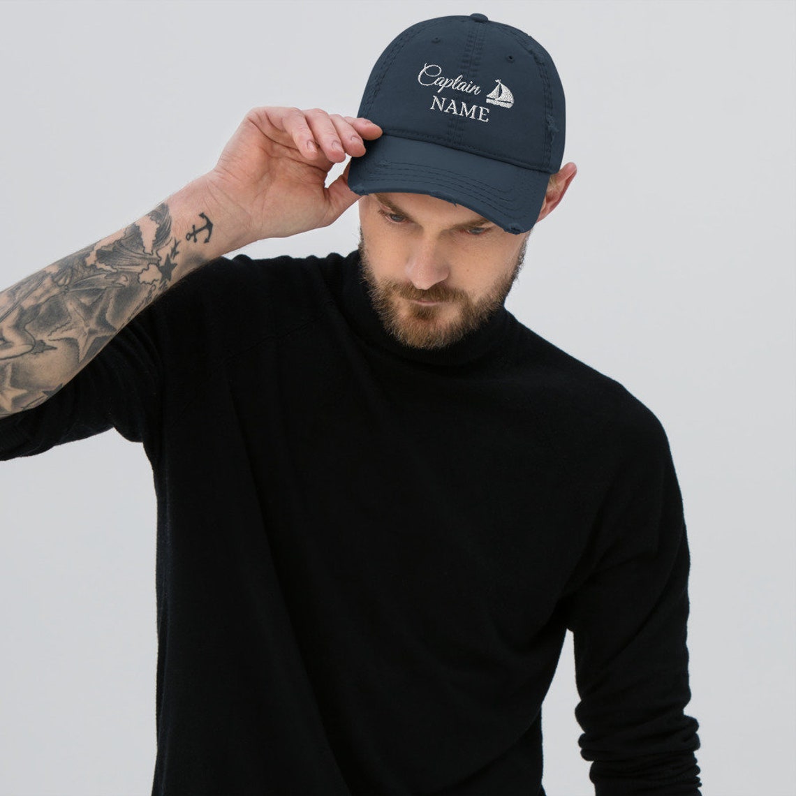 Personalized Captain Hat Custom Baseball Cap Nautical Etsy