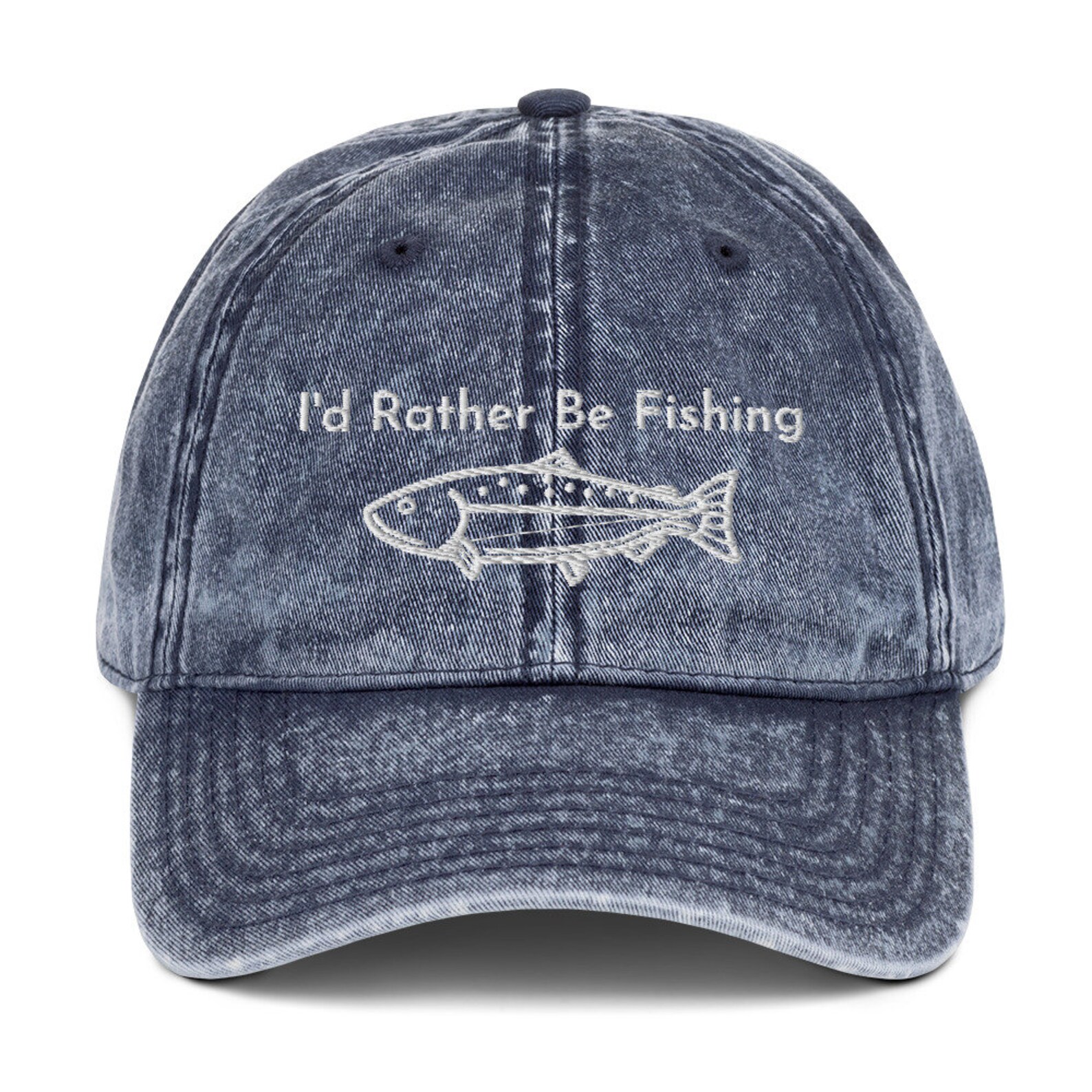 I'd Rather Be Fishing Hat Bass Fishing Hat Funny Fishing Etsy