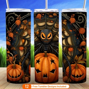 Schattige Halloween Spider Tumbler Warp Halloween 20oz Skinny Tumbler Sublimatie Design Digitale Download PNG Spooky Spider Mama Tumbler Wrap