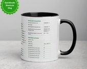 Quickbooks Shortcuts Mug, Quickbooks Shortcut Keys For Mac Mug Color Inside, Accountant Office Coffee Mug, CPA, Tax Prep, Data Coworker Gift