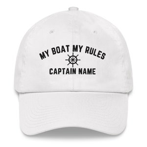 Personalized Captain Hat, Custom Baseball Cap, Nautical Dad hat, Embroidered Sailor Hat, Fun Gift For Sailing, Boat Captain  Custom Hat