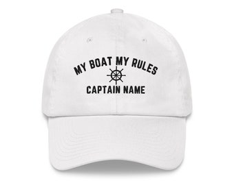 Personalized Captain Hat, Custom Baseball Cap, Nautical Dad hat, Embroidered Sailor Hat, Fun Gift For Sailing, Boat Captain  Custom Hat
