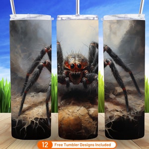 Schattige Halloween Spider Tumbler Warp Halloween 20oz Skinny Tumbler Sublimatie Design Digitale Download PNG Spooky Spider Mama Tumbler Wrap