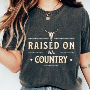 Raised on 90s Country PNG Retro Cowgirl SVG Western Country png Design Country Music Lover Gift Country Concert SVG Files For Sublimation