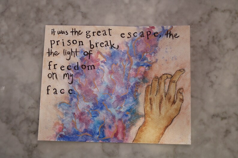 Taylor Swift Getaway Car Lyric Art Watercolor Painting