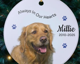 Personalized Pet Memorial Round Ceramic Ornament