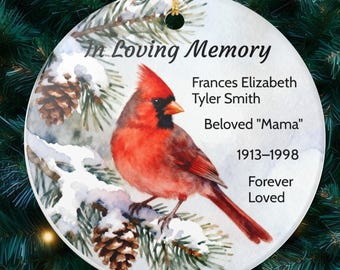 Personalized Ceramic Memorial Christmas Ornament