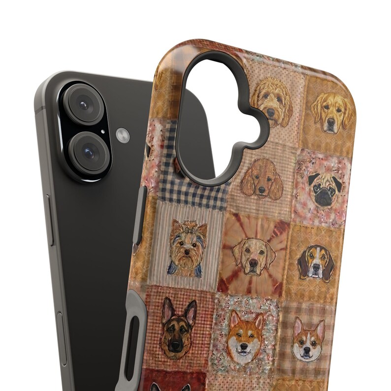 Boho Dog Lover Faux Patchwork Magnetic Impact-Resistant iPhone and Samsung S26 Series Case zdjęcie 15