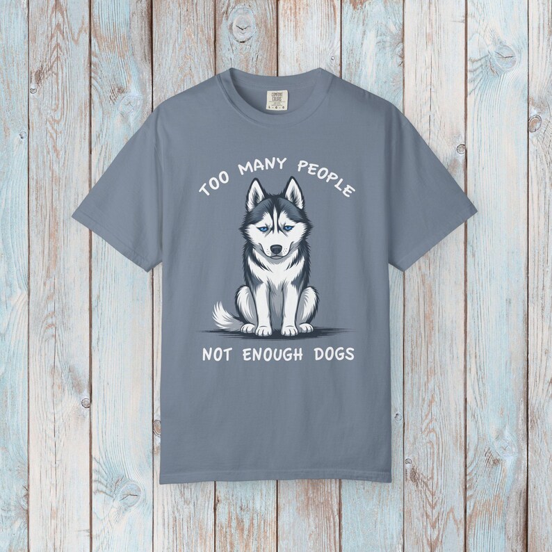 Siberian Husky Comfort Colors Cotton T-Shirt Blue Jean