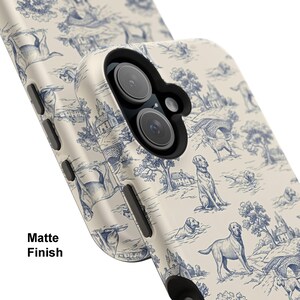 Funda magnética resistente a impactos para iPhone con diseño de Labrador Retriever en color azul Toile de Jouy imagen 8