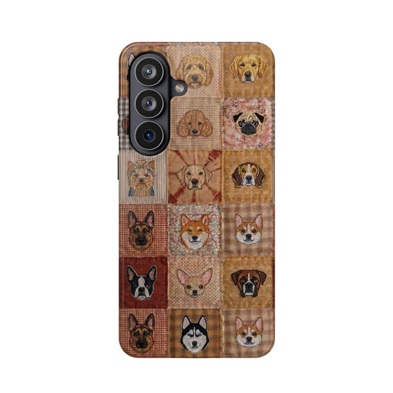 Boho Dog Lover Faux Patchwork Magnetic Impact-Resistant iPhone and Samsung S26 Series Case zdjęcie 19