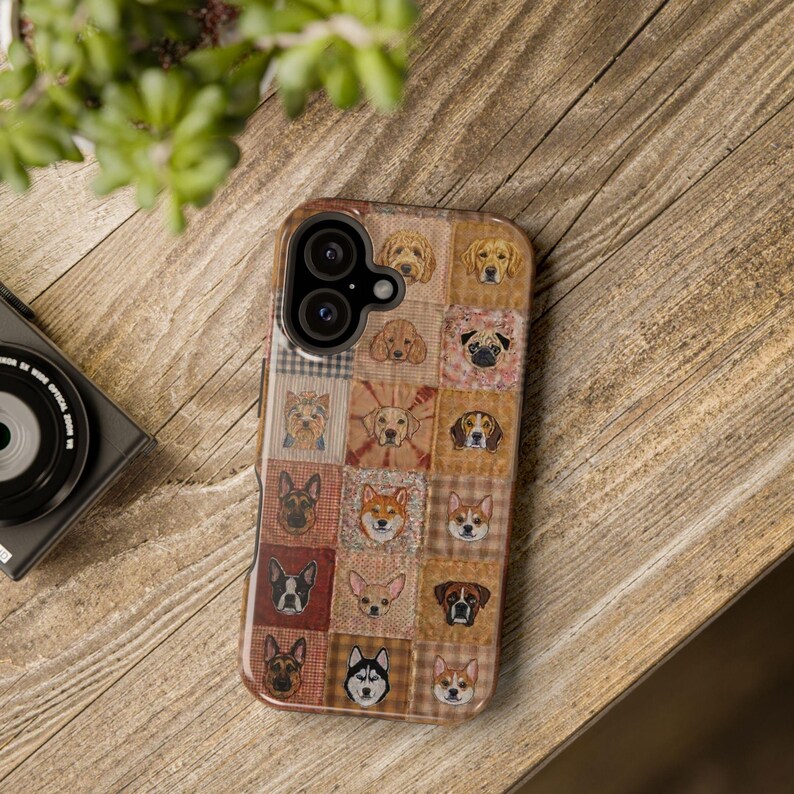 Boho Dog Lover Faux Patchwork Magnetic Impact-Resistant iPhone and Samsung S26 Series Case zdjęcie 17