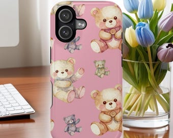 Teddy Bear Magnetic Impact Resistant iPhone Case