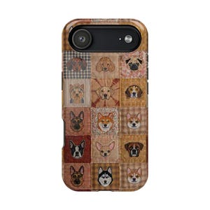 Boho Dog Lover Faux Patchwork Magnetic Impact-Resistant iPhone and Samsung S26 Series Case zdjęcie 6