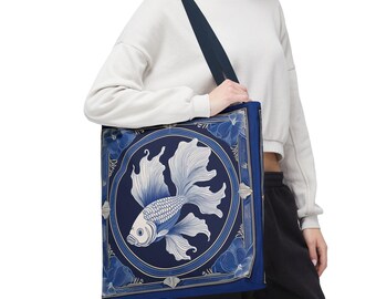 Chinoiserie Fish Tote Bag: Chinese Art Inspired Design