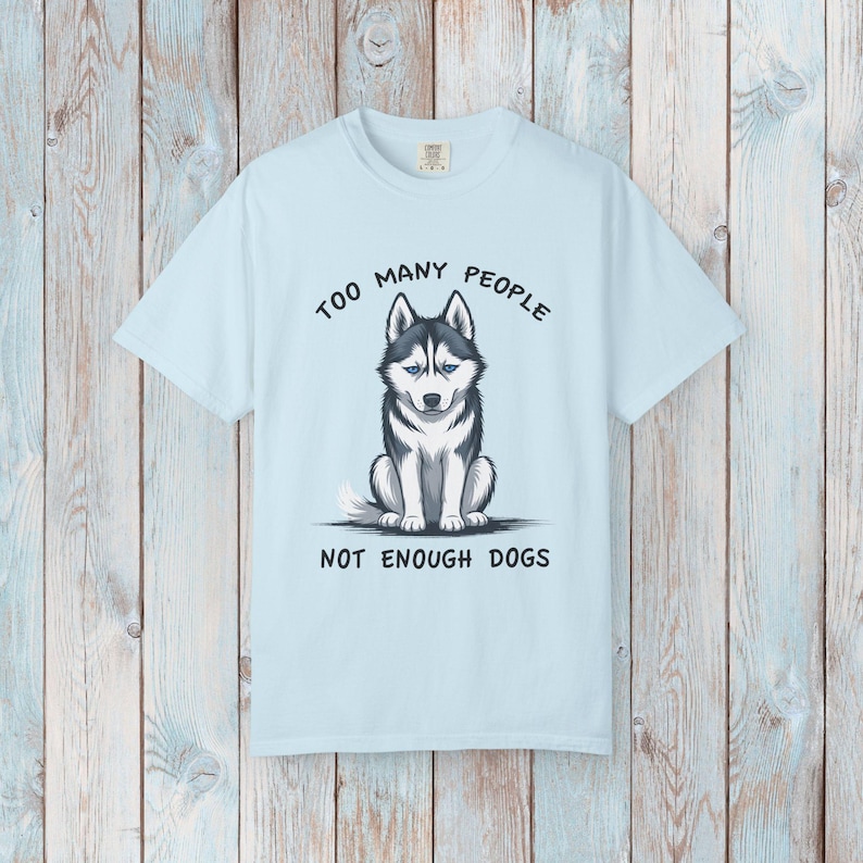 Siberian Husky Comfort Colors Cotton T-Shirt Chambray