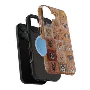 Boho Dog Lover Faux Patchwork Magnetic Impact-Resistant iPhone and Samsung S26 Series Case zdjęcie 7