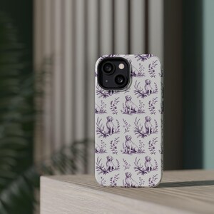 Violet Toile de Jouy Labrador Retriever Magnetic Impact Resistant iPhone Case image 18