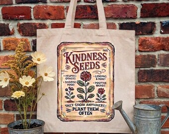 Grow Kindness Cotton Canvas Tote Bag