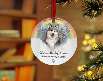 Cadeau personnalisé d'ornement en métal de husky sibérien pour un amateur de husky sibérien