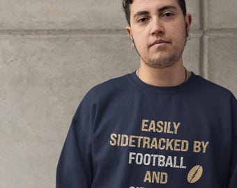 Unisex Crewneck Sweatshirt for Lovers of Siberian Huskies and American Football