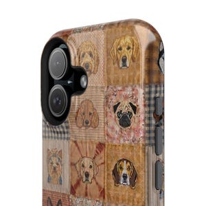 Boho Dog Lover Faux Patchwork Magnetic Impact-Resistant iPhone and Samsung S26 Series Case zdjęcie 12