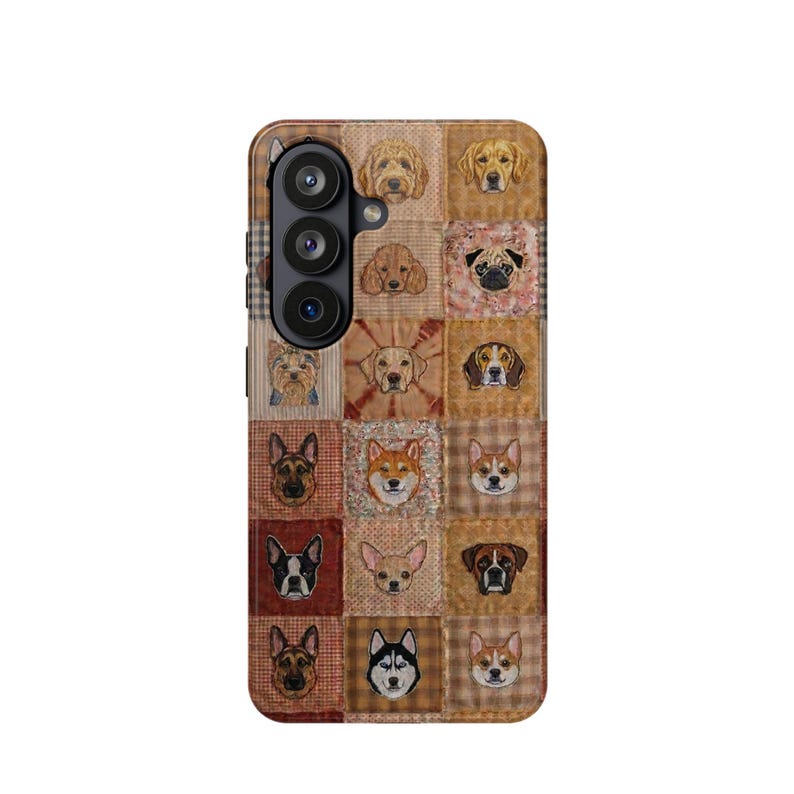 Boho Dog Lover Faux Patchwork Magnetic Impact-Resistant iPhone and Samsung S26 Series Case zdjęcie 18