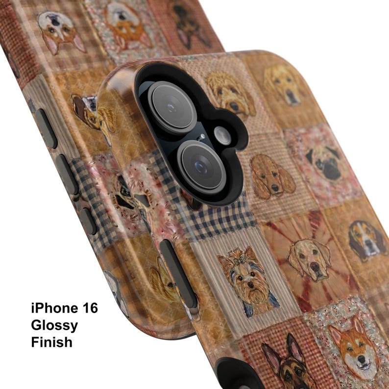 Boho Dog Lover Faux Patchwork Magnetic Impact-Resistant iPhone and Samsung S26 Series Case zdjęcie 9