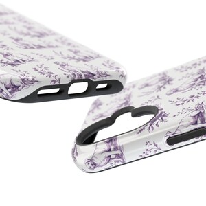 Violet Toile de Jouy Labrador Retriever Magnetic Impact Resistant iPhone Case image 11