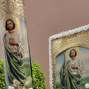 Beautiful Baptism Candle Set, Christening 6 Pieces Set, white, Hand Made, Vela de Bautizo, Ceremony candle, a unique design.