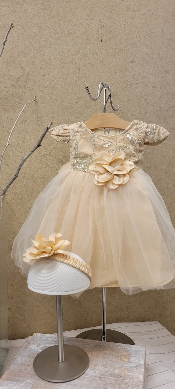Champagne infant dress sales