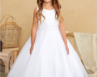 First communion dress / baptism dress / white dress for girls / ivory dress for girls/ holy communion dress