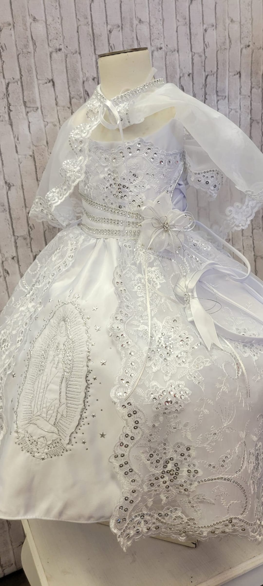 Buy Virgen De Guadalupe Christening Gown: Baby Girl Baptism Dress With Cape  Online in India