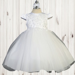 Virgen de Guadalupe Baptism Dress, Christening Gown, Baby Girl White Dress, vestido Bautizo con virgen de Guadalupe