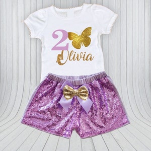 Butterfly First Birthday Shorts Outfit, First Birthday Girl Outfit, Baby Girl Gift, Butterfly Shirt, First Birthday Outfit, Enchanted