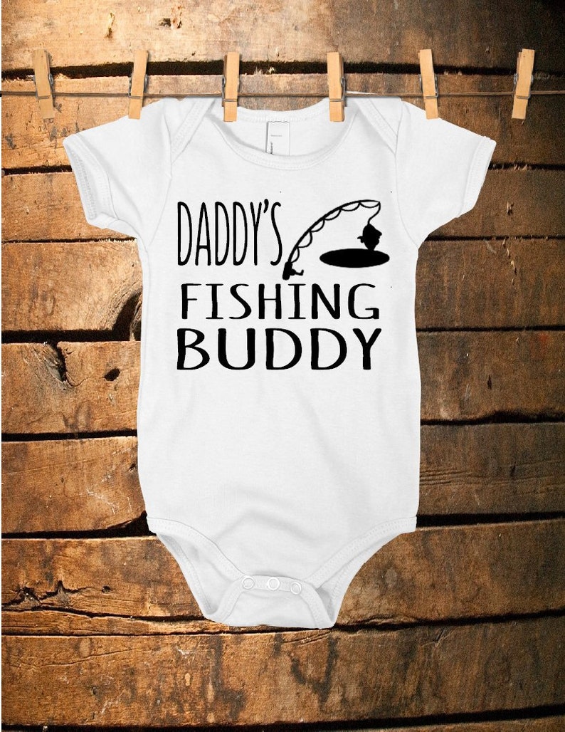 Fishing Baby Onesie Newborn Fishing Clothing Daddy/'s Fishing Buddy Baby Onesie Fishing Clothing Baby Shower Gift Funny Onesie