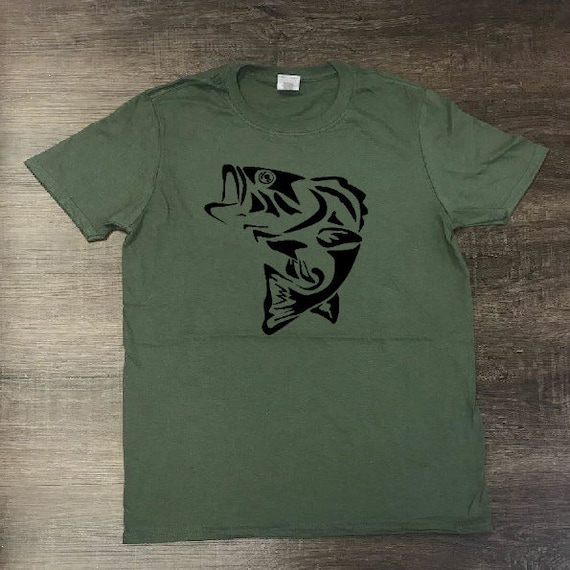 Fishing T-shirt, Men's Fishing T-shirt, Fish Logo, Fish shirt, Fishing  Shirt, Outdoor Shirt, Fish