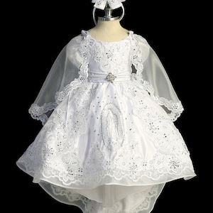 Virgen de Guadalupe Baptism Dress, Christening Gown, Baby Girl White Dress, vestido Bautizo con virgen de Guadalupe