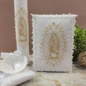 Beautiful Baptism Candle Set, Christening 6 Pieces Set, white, Hand Made, Vela de Bautizo, Ceremony candle, a unique design.