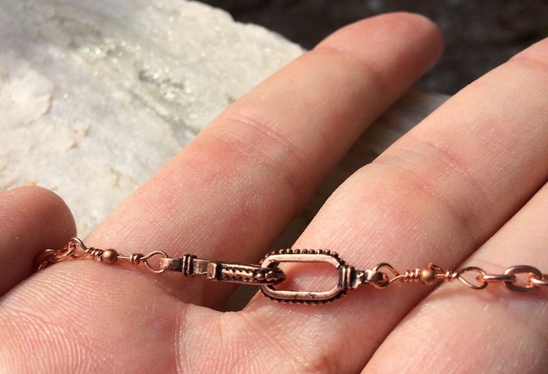 Solid Copper Necklace and Pendant Set Distressed Copper Bar Etsy