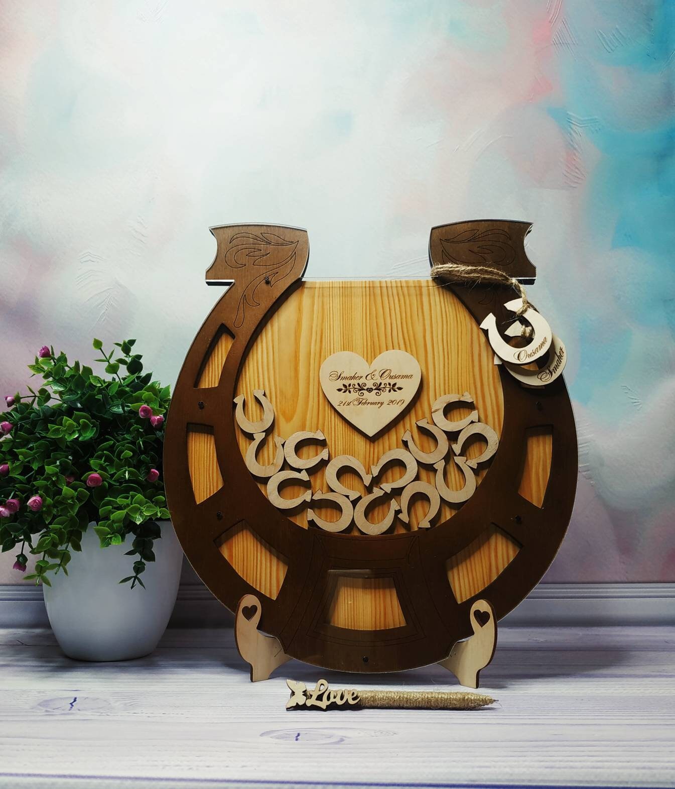 Wedding Guest Book Horseshoe Drop Box Guest Book Guest Book Etsy
