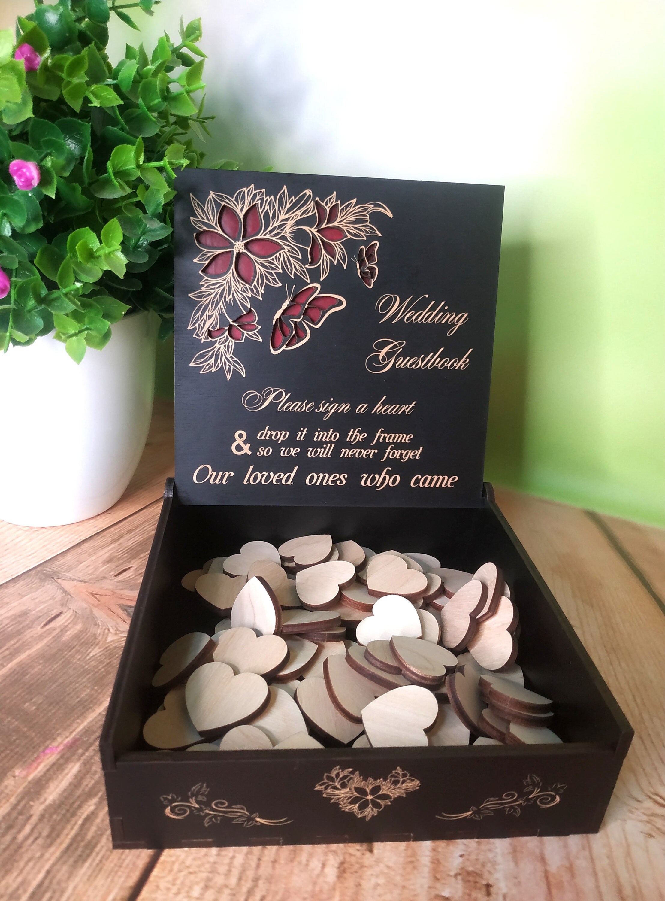 Wedding guest book Drop Box guestbook Guest memory ideas Etsy