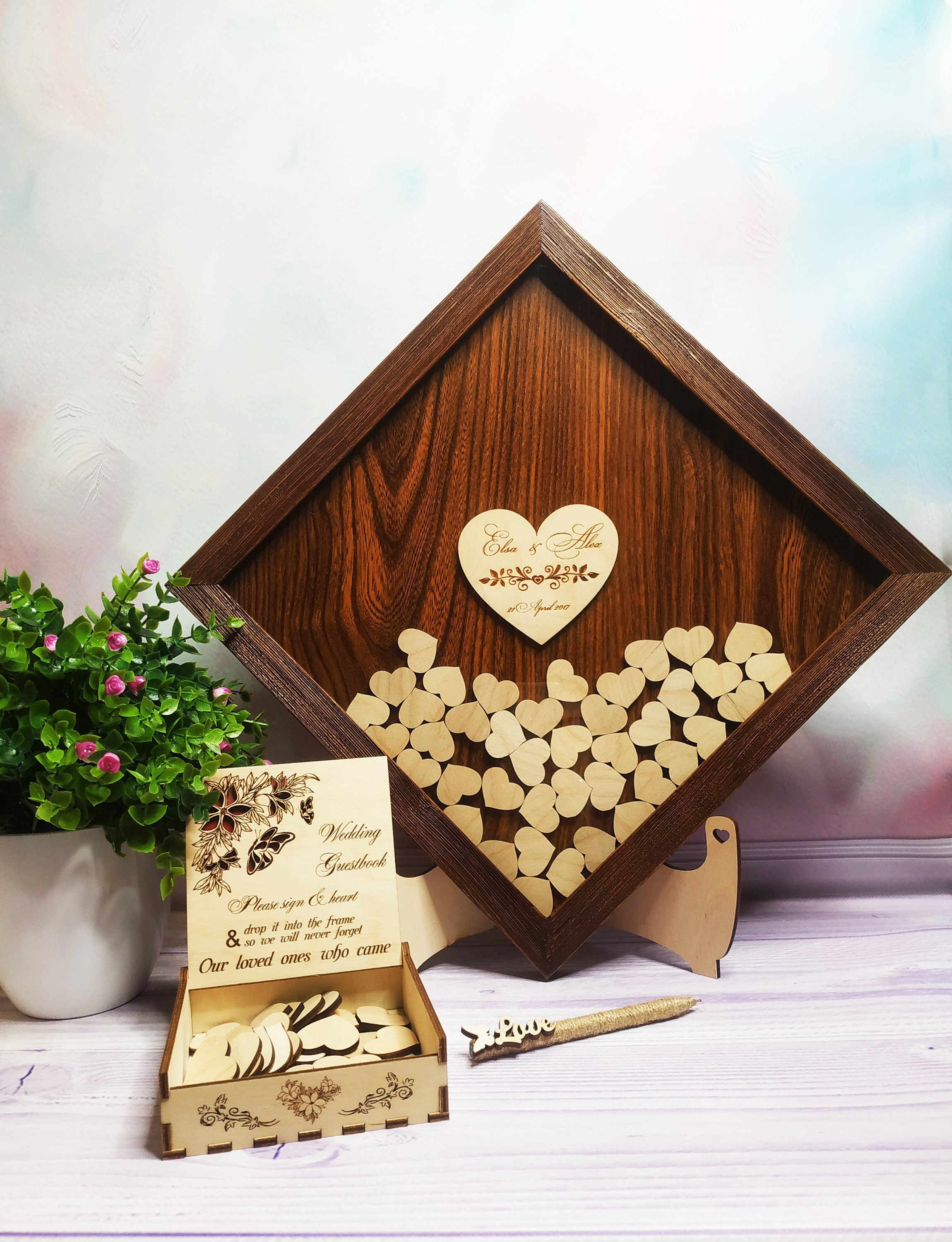 Wedding Guest Book Drop Box Guestbook Guest Memory Ideas Etsy